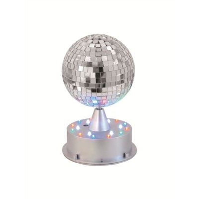 CEBEK BOLA GIRATORIA DE ESPEJOS CON BASE DE LEDS