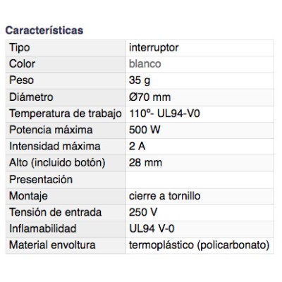 DH INTERRUPTOR DE PIE