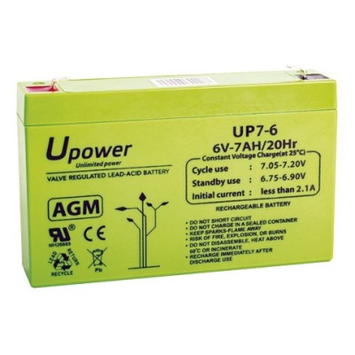 UPOWER BATERÍA DE PLOMO-ÁCIDO AGM MONOBLOCK CON VÁLVULA REGULADORA