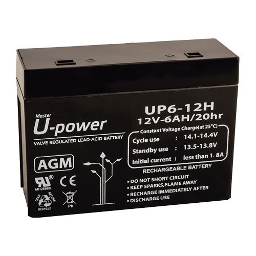 UPOWER BATERÍA DE PLOMO-ÁCIDO AGM MONOBLOCK CON VÁLVULA REGULADORA