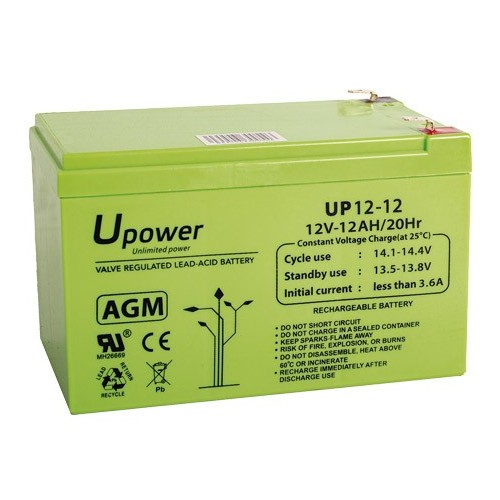 UPOWER BATERÍA DE PLOMO-ÁCIDO AGM MONOBLOCK CON VÁLVULA REGULADORA