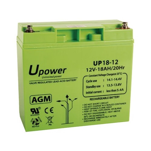 UPOWER BATERÍA DE PLOMO-ÁCIDO AGM MONOBLOCK CON VÁLVULA REGULADORA